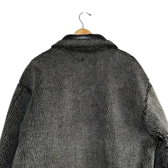 WILSONS B-3 Aviator Reversible Leather Sherpa Flight Bomber Jacket Black Medium - Picture 12 of 16